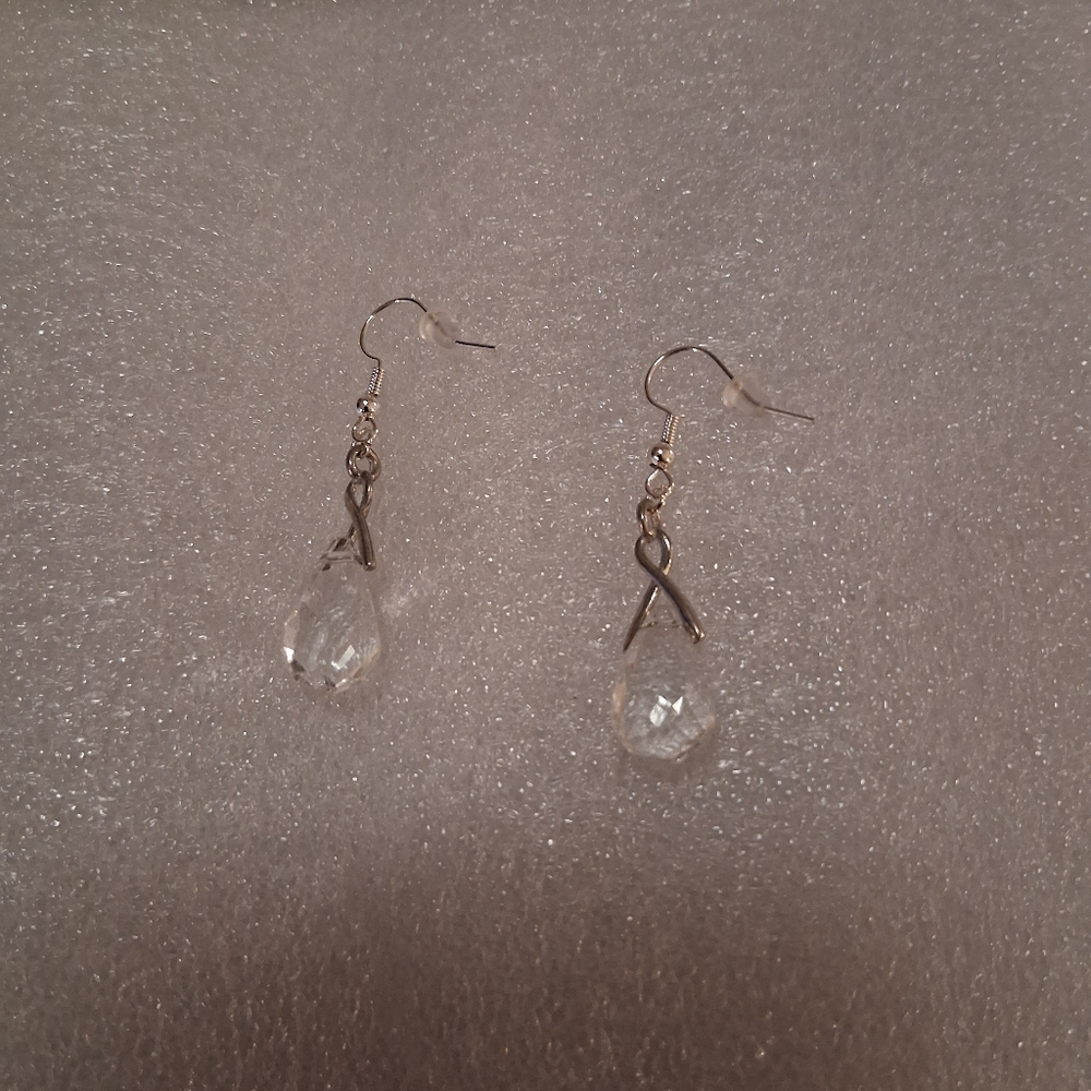 Silver Dangle Crystal Earrings Jewelry